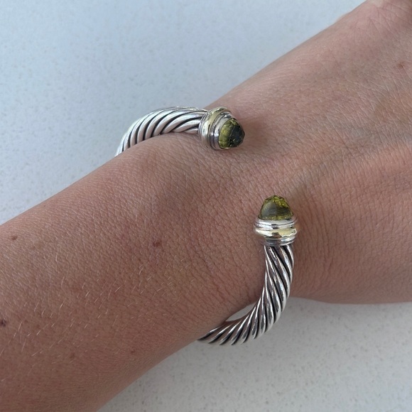 David Yurman cable classic bracelet Prasiolite & 14k yellow gold, 7mm - Picture 7 of 11